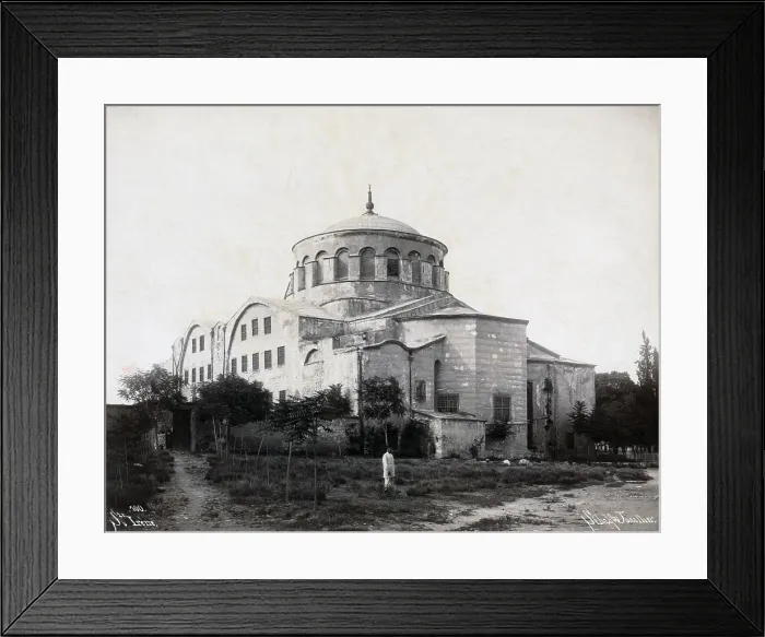 Framed Print : Exterior of the 4th century Hagia Irene, built by the Emperor Constantine, Istanbul, Turkey. Albumen print ca 1900