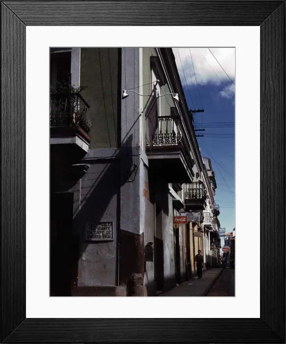 Framed Print : Puerto Rico. Street in San Juan, Puerto Rico. Photograph by Jack Delano, 1941