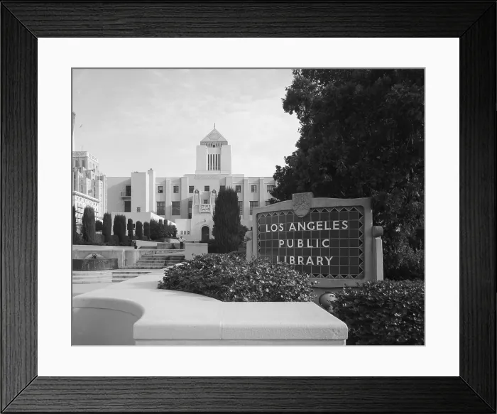 Framed Print : Scenes of Los Angeles, the Los Angeles Public Library, designed by Bertram G. Goodhue in 1924, California, circa 1970s