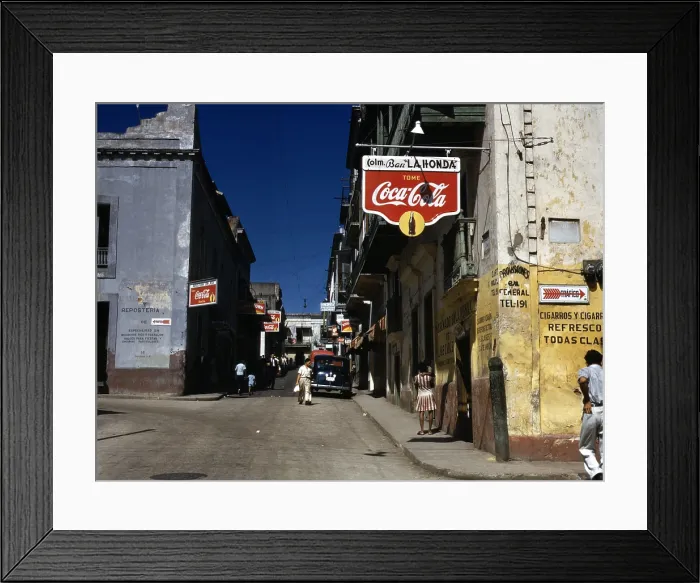 Framed Print : Puerto Rico. Street in San Juan, Puerto Rico. Photograph by Jack Delano, 1941