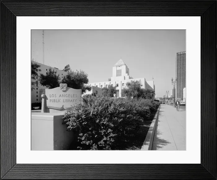 Framed Print : Scenes of Los Angeles, the Los Angeles Public Library, designed by Bertram G. Goodhue in 1924, California, circa 1970s Framed Print : Scenes of Los Angeles, the Los Angeles Public Library, designed by Bertram G. Goodhue in 1924, California, circa 1970s