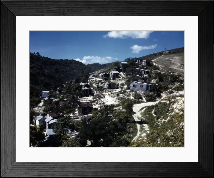 Framed Print : Puerto Rico. A town in Puerto Rico. Photograph by Jack Delano, 1941