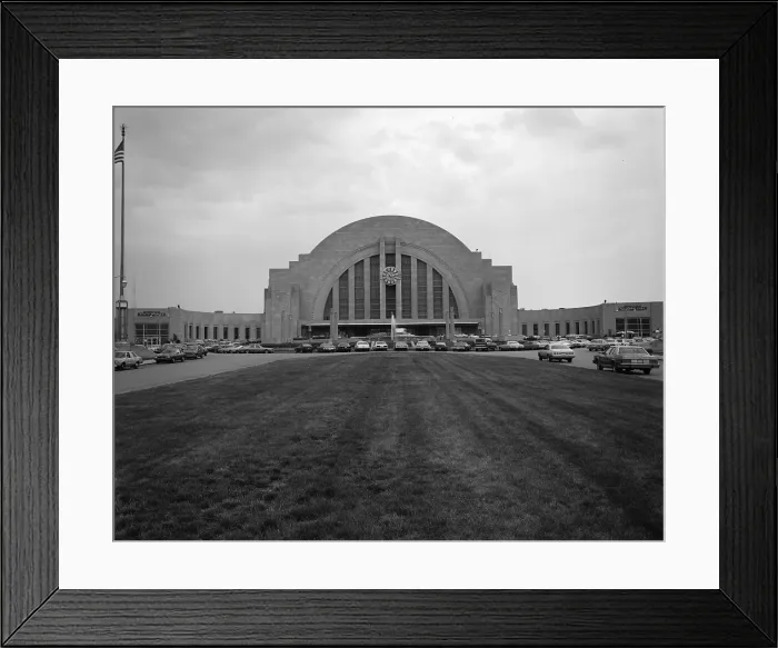 Framed Print : Cincinnati Union Terminal, constructed in 1933, partially demolished in 1974, Cincinnati, Ohio, photograph circa early 1970s