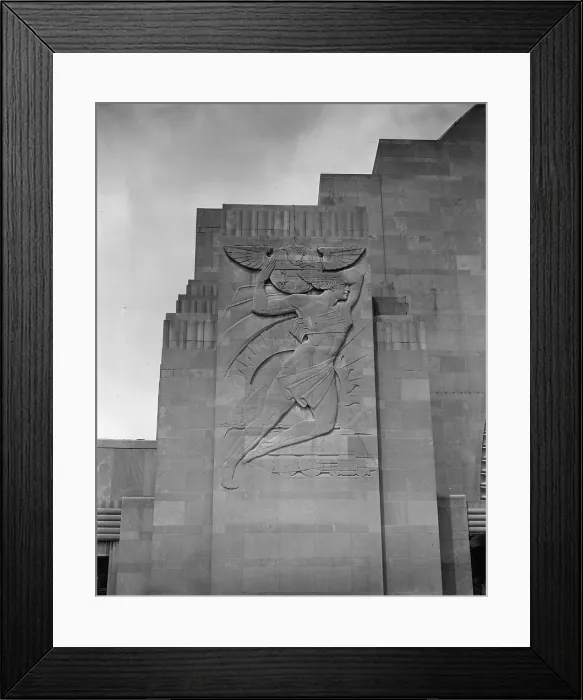 Framed Print : Cincinnati Union Terminal, South bas relief, constructed in 1933, partially demolished in 1974, Cincinnati, Ohio, photograph circa early 1970s Framed Print : Cincinnati Union Terminal, South bas relief, constructed in 1933, partially demolished in 1974, Cincinnati, Ohio, photograph circa early 1970s