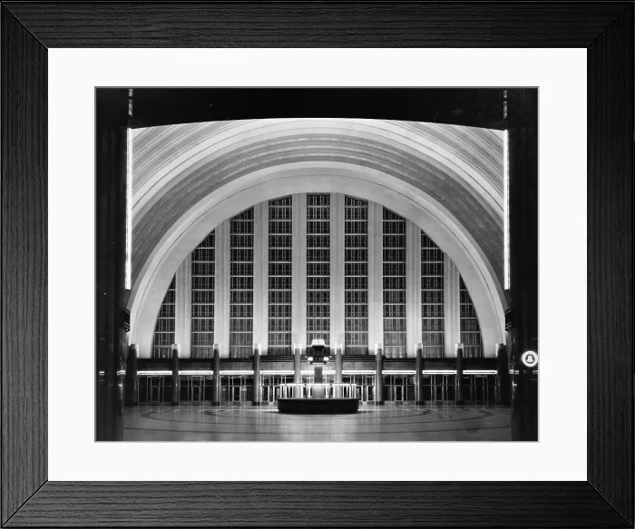 Framed Print : Cincinnati Union Terminal, concourse looking east, constructed in 1933, partially demolished in 1974, Cincinnati, Ohio, photograph circa early 1970s Framed Print : Cincinnati Union Terminal, concourse looking east, constructed in 1933, partially demolished in 1974, Cincinnati, Ohio, photograph circa early 1970s