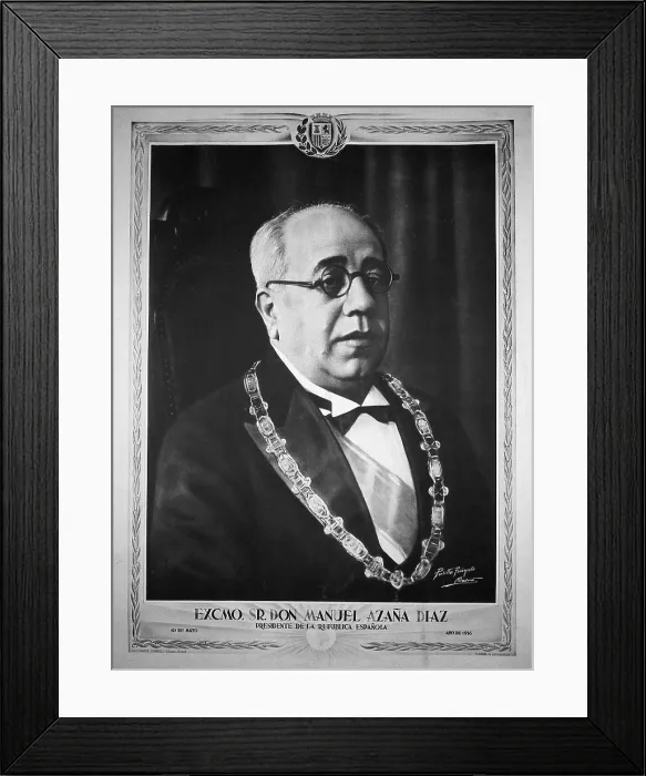 Framed Print : AZAAManuel (1880-1940). Spanish Republican politician and man of letters. President of the Republic (1936-1939). Portrait of Manuel Azaa as a President (May 101936) Framed Print : AZAAManuel (1880-1940). Spanish Republican politician and man of letters. President of the Republic (1936-1939). Portrait of Manuel Azaa as a President (May 101936)