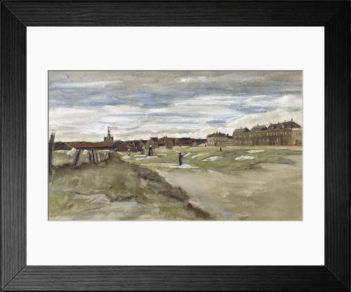 Framed Print : Bleachery at Scheveningen, by Vincent van Gogh, 1882, Dutch Post-Impressionist painting, watercolor heightened with white gouache