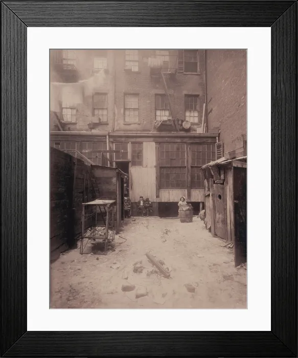 Framed Print : Rear view of a New York City tenement, 134 1 / 2 Thompson Street, New York City, photograph by Lewis Wickes Hine, February, 1912