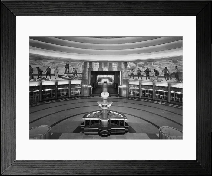Framed Print : Cincinnati Union Terminal, concourse, looking West, constructed in 1933, partially demolished in 1974, Cincinnati, Ohio, photograph circa early 1970s Framed Print : Cincinnati Union Terminal, concourse, looking West, constructed in 1933, partially demolished in 1974, Cincinnati, Ohio, photograph circa early 1970s