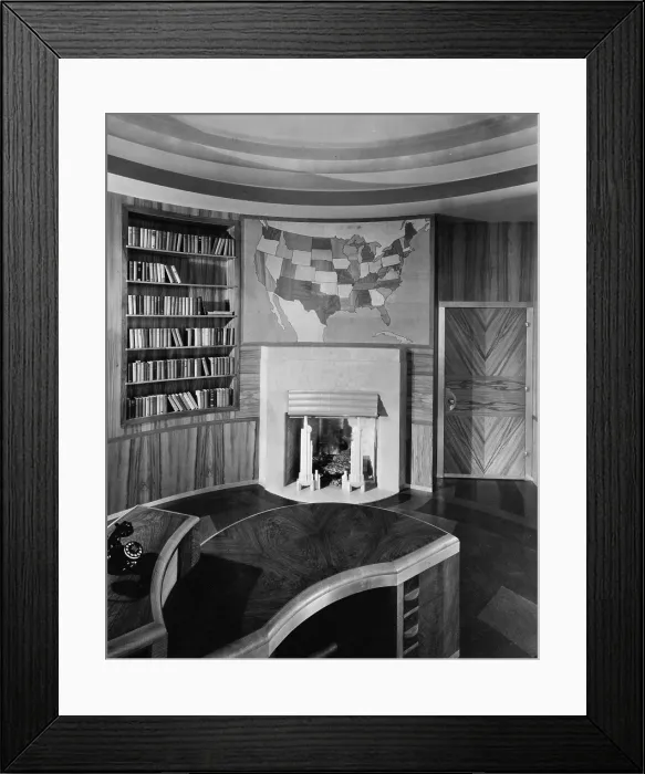 Framed Print : Cincinnati Union Terminal, board Chairman's office, constructed in 1933, partially demolished in 1974, Cincinnati, Ohio, photograph circa early 1970s