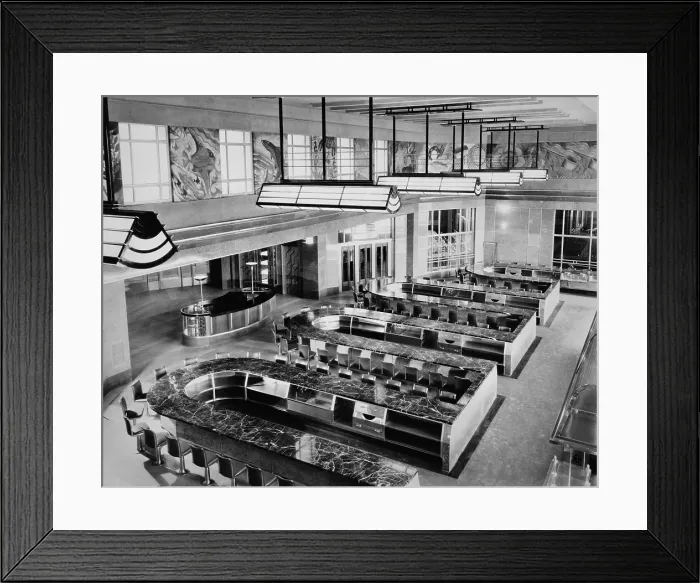Framed Print : Cincinnati Union Terminal, lunchroom, constructed in 1933, partially demolished in 1974, Cincinnati, Ohio, photograph circa early 1970s Framed Print : Cincinnati Union Terminal, lunchroom, constructed in 1933, partially demolished in 1974, Cincinnati, Ohio, photograph circa early 1970s