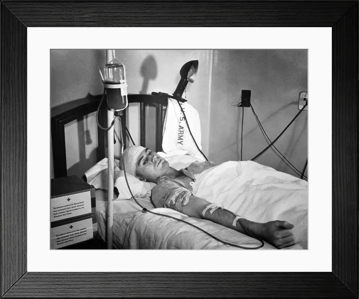 Framed Print : Blood Transfusion. First Lieutenant Landis D