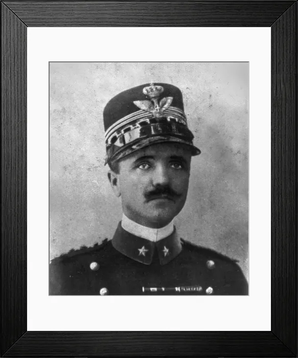 Framed Print : Pietro Badoglio (1871-1956), Italian soldier and politician, declared Prime Minister of fascist Italy following the removal of Benito Mussolini, photograph 1921