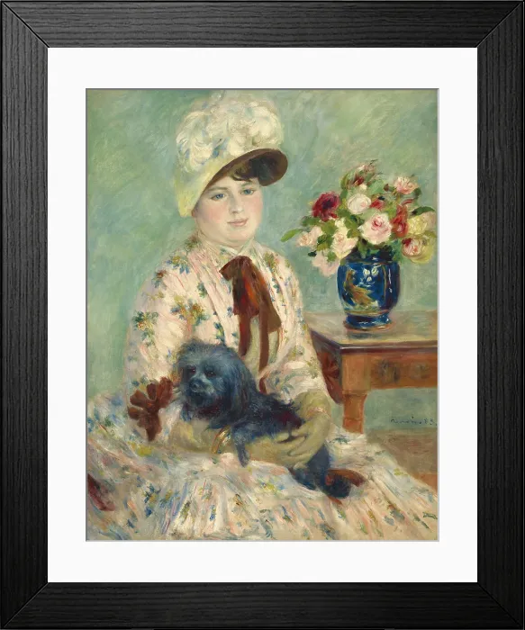 Framed Print : Mlle Charlotte Berthier, by Auguste Renoir, 1883, French impressionist painting, oil on canvas. In the 1880s, portraiture sustained Renoir financially Framed Print : Mlle Charlotte Berthier, by Auguste Renoir, 1883, French impressionist painting, oil on canvas. In the 1880s, portraiture sustained Renoir financially