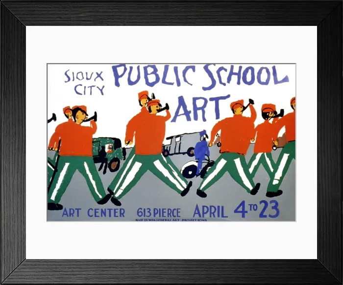 Framed Print : Poster for Public school art, Sioux City Art Center, 613 Pierce, Sioux City, Iowa, poster, April 4-23, 1939 Framed Print : Poster for Public school art, Sioux City Art Center, 613 Pierce, Sioux City, Iowa, poster, April 4-23, 1939