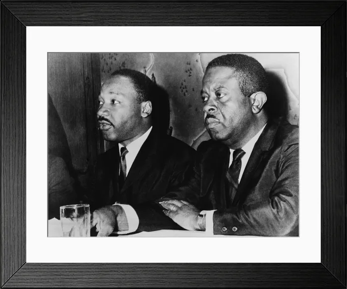 Framed Print : Martin Luther King, Jr. (1929-1968), and Ralph Abernathy (1926-1990), at press conference, Baltimore, Maryland in 1965