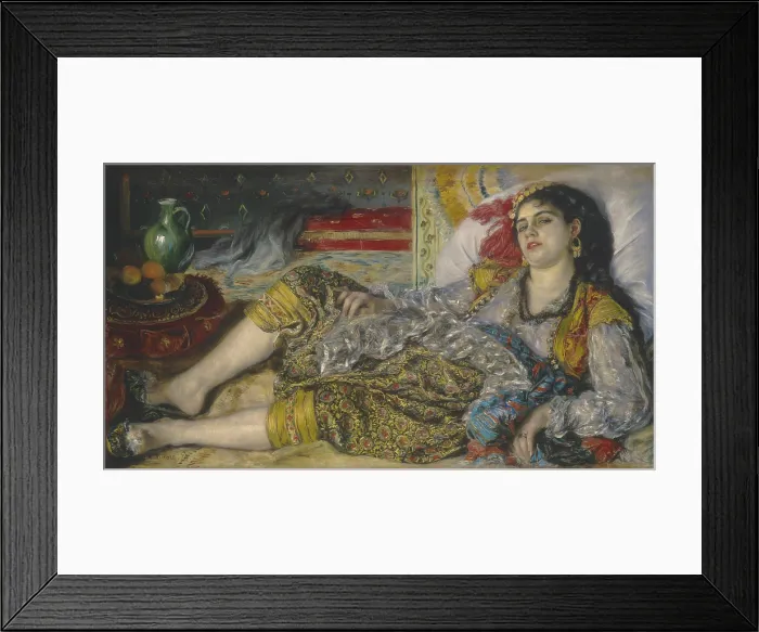 Framed Print : Odalisque, by Auguste Renoir, 1870, French impressionist painting, oil on canvas. An Odalisque was a concubine in a Turkish harem and a popular subject in the 1870s Paris Framed Print : Odalisque, by Auguste Renoir, 1870, French impressionist painting, oil on canvas. An Odalisque was a concubine in a Turkish harem and a popular subject in the 1870s Paris