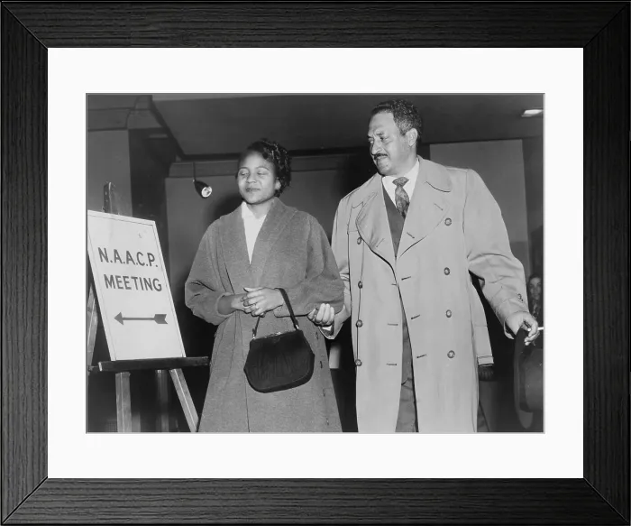 Framed Print : Thurgood Marshall, the Chief Counsel for the NAACP with Rosa Parks in 1956