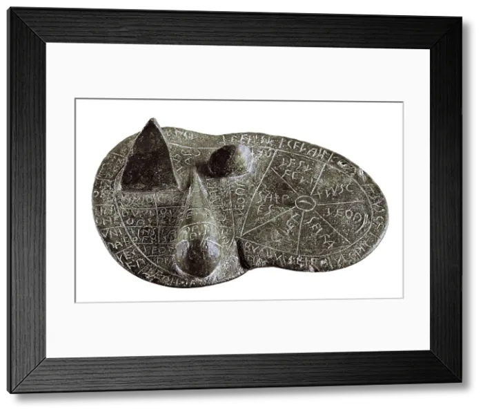 Framed Print : Bronze liver. 2nd c. BC. Used by the Etruscan priest to foresee the futur. Etruscan art. Sculpture on bronze. ITALY. Piacenza. Piacenza Civic Museum Framed Print : Bronze liver. 2nd c. BC. Used by the Etruscan priest to foresee the futur. Etruscan art. Sculpture on bronze. ITALY. Piacenza. Piacenza Civic Museum