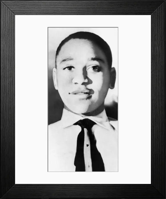 Framed Print : Emmett Till (1941-1955) an African American youth from Chicago spending the summer with Mississippi relatives, was beaten and murder for allegedly whistling at a white women