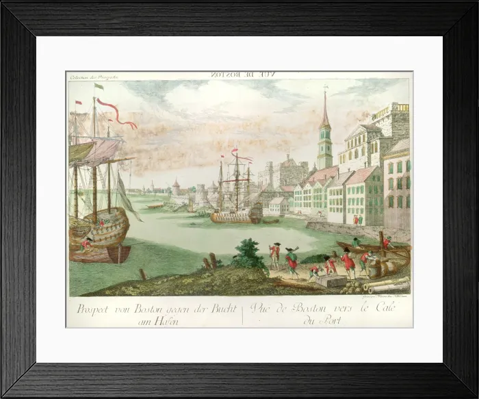 Framed Print : The American Revolution, Vue de Boston Framed Print : The American Revolution, Vue de Boston