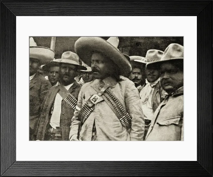 Framed Print : Villa, Pancho (1878-1923). Pancho Villa and his general staff, March 1913. AISA / Everett Collection**US SALES ONLY**