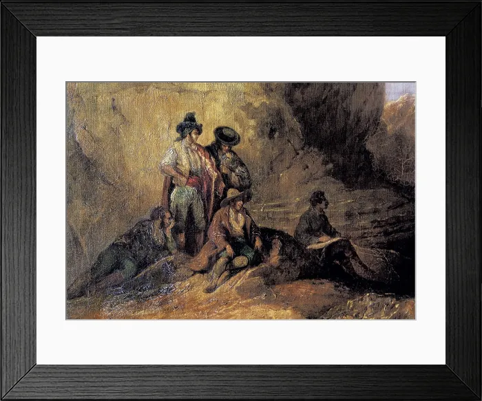 Framed Print : PEREZ VILLAAMIL, Jenaro (1807-1854). Gaucn Castle in Mlaga. s.XIX. Detail. Romanticism. Oil on canvas. SPAIN. Granada. Museums of Fine Arts of Granada