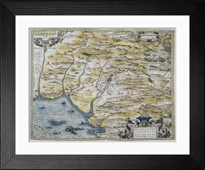 Framed Print : Map of Andalousie by the Spanish cosmographer Hironimus Chiaves (Jernimo de Chaves) Framed Print : Map of Andalousie by the Spanish cosmographer Hironimus Chiaves (Jernimo de Chaves)