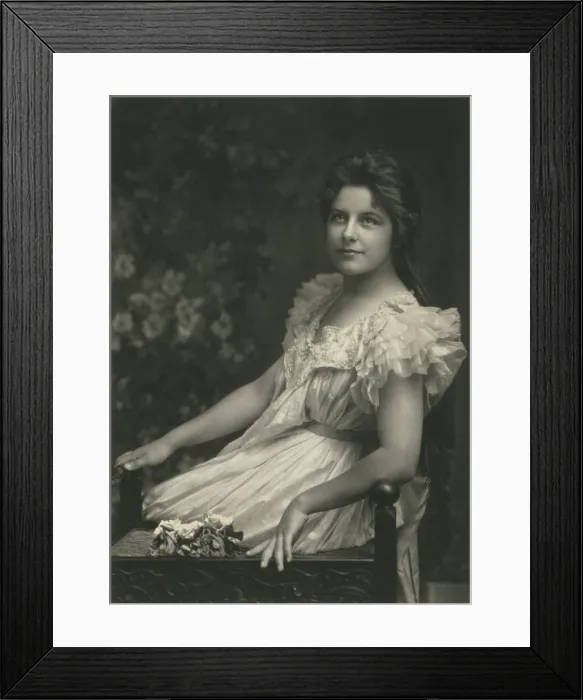 Framed Print : Geraldine Farrar (1882-1967), at the very beginning of her singing career, at age of 16. She would make her international debut in Berlin in 1901