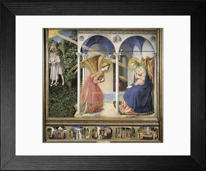 Framed Print : ANGELICO, Fra (1387-1455). The Annunciation. ca. 1445. Renaissance art. Quattrocento. Tempera on wood. SPAIN. Madrid. Prado Museum. AISA / Everett Collection**US SALES ONLY** Framed Print : ANGELICO, Fra (1387-1455). The Annunciation. ca. 1445. Renaissance art. Quattrocento. Tempera on wood. SPAIN. Madrid. Prado Museum. AISA / Everett Collection**US SALES ONLY**