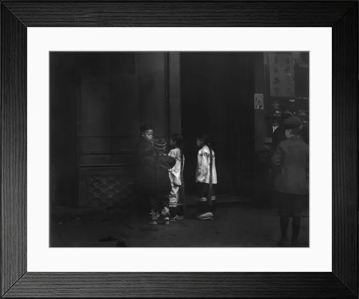 Framed Print : California, boy with cigar: original title: His first cigar, Chinatown, San Francisco, photograph by Arnold Genthe, circa 1896-1906
