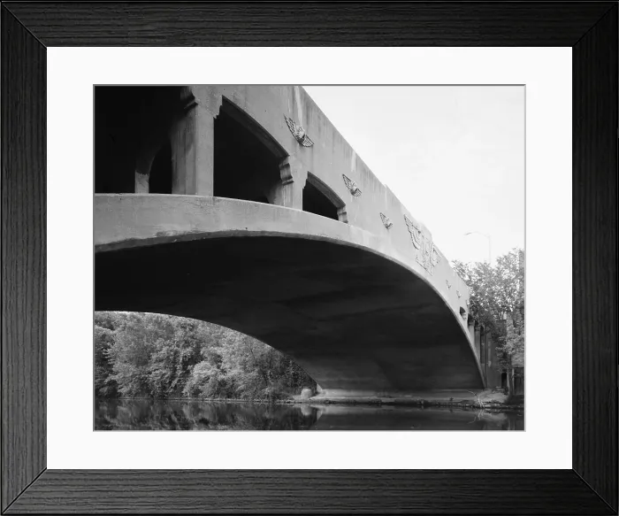 Framed Print : Bridges, West Sixth Street Bridge, a single open-spandrel, concrete barrel-arch bridge with a facade in Art Deco / Moderne style. Constructed in 1928, design by Charles S. Whitney