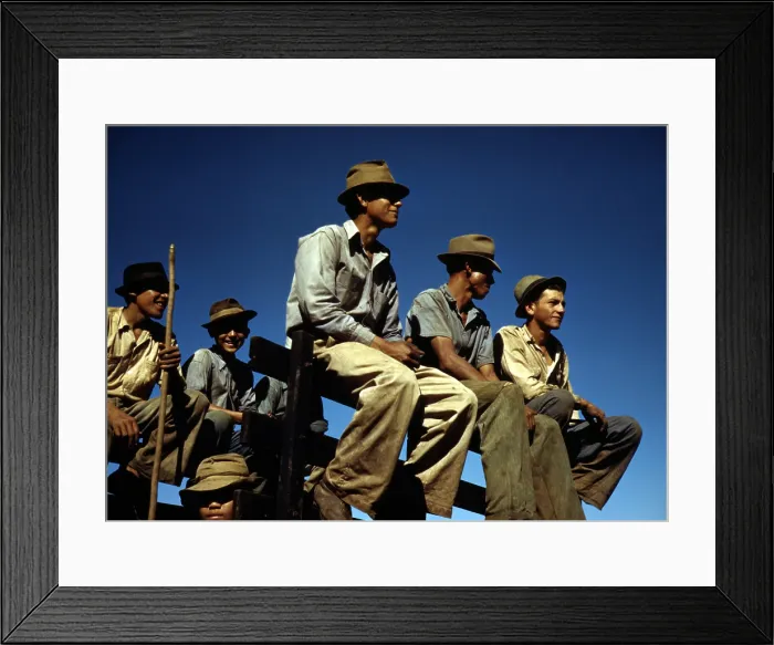 Framed Print : Puerto Rico. Sugar cane workers resting at the noon hour, Rio Piedras, Puerto Rico. Photograph by Jack Delano, 1941