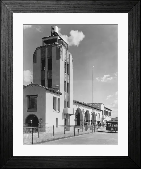Framed Print : Grand Central Air Terminal, designed by Henry L. Gogerty in 1928, combines Spanish Colonial Revival style with Art Deco Moderne design
