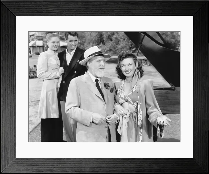 Framed Print : NIGHT AND DAY, from left, Alexis Smith, Cary Grant, Monty Woolley, Ginny Simms, 1946