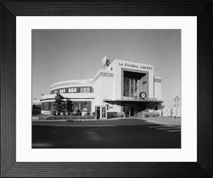 Framed Print : New York Municipal Airport, Marine Air Terminal, La Guardia Airport, built in 1940, photograph circa early 1970s
