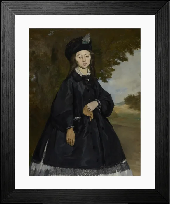 Framed Print : Portrait of Madame Brunet, by Edouard Manet, c.1861-63, French impressionist painting, oil on canvas Framed Print : Portrait of Madame Brunet, by Edouard Manet, c.1861-63, French impressionist painting, oil on canvas