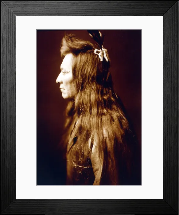 Framed Print : Black Eagle, Nez Perc man. Edward S. Curtis photo, ca. 1905