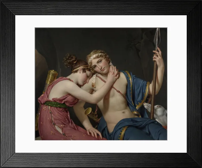 Framed Print : Farewell of Telemachus and Eucharis, by Jacques-Louis David, 1818, French painting, oil on canvas. Telemachus (right) was the son of Odysseus Framed Print : Farewell of Telemachus and Eucharis, by Jacques-Louis David, 1818, French painting, oil on canvas. Telemachus (right) was the son of Odysseus