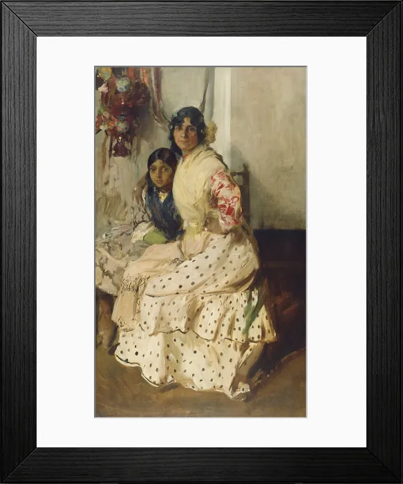 Framed Print : Pepilla the Gypsy and Her Daughter, by Joaquin Sorolla y Bastida, 1910, Spanish painting, oil on canvas