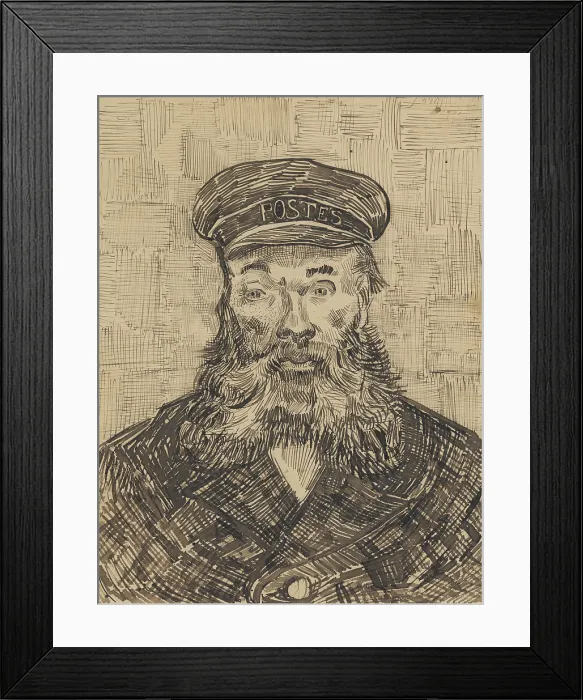 Framed Print : Portrait of Joseph Roulin, by Vincent van Gogh, 1888, Dutch Post-Impressionist drawing, reed and quill pen, brown ink, black chalk Framed Print : Portrait of Joseph Roulin, by Vincent van Gogh, 1888, Dutch Post-Impressionist drawing, reed and quill pen, brown ink, black chalk