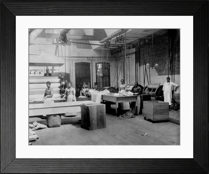 Framed Print : African American men and women posed by machinery, Lexington Laundry, Richmond, Virginia, photograph, 1899 Framed Print : African American men and women posed by machinery, Lexington Laundry, Richmond, Virginia, photograph, 1899