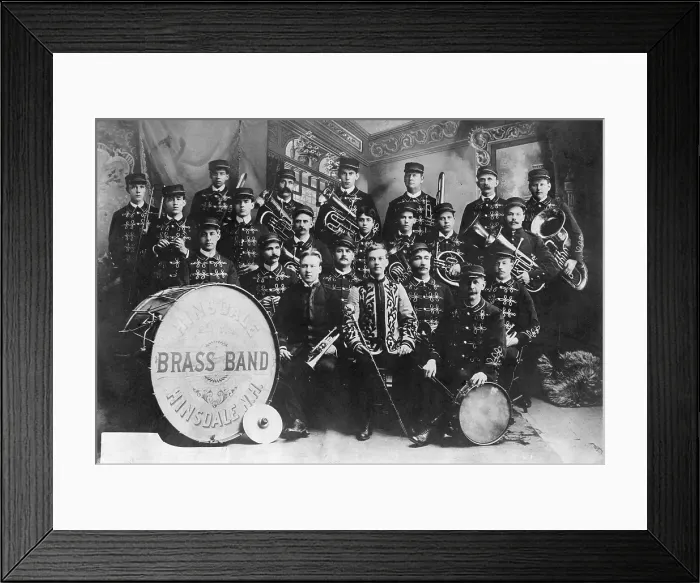 Framed Print : Hinsdale Brass Band, Hinsdale, New Hampshire, photograph, 1906