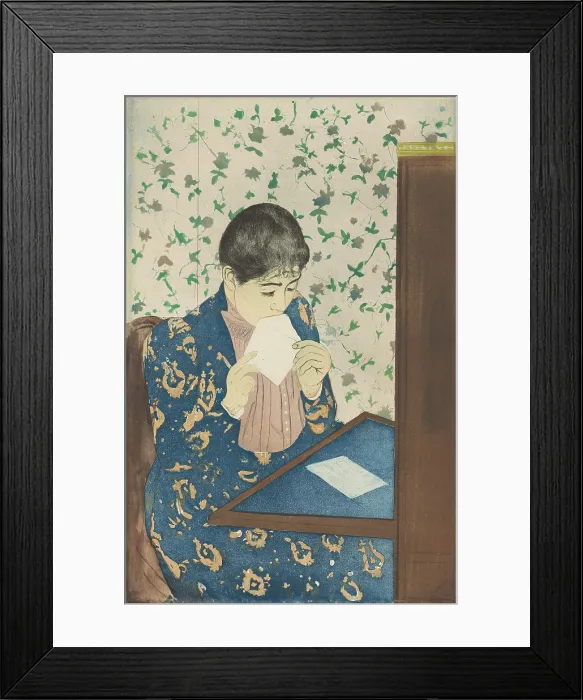 Framed Print : The Letter, by Mary Cassatt, 1990-91, American print, drypoint and aquatint