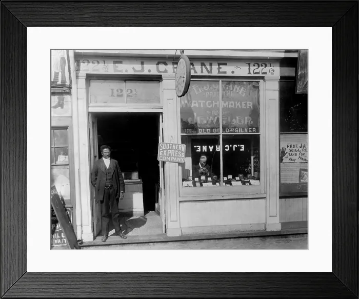 Framed Print : African American watchmaker, original title: E.J Framed Print : African American watchmaker, original title: E.J
