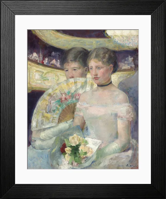Framed Print : The Loge, by Mary Cassatt, 1882, American painting, oil on canvas. This is a ambitious double portrait with an ambiguous space