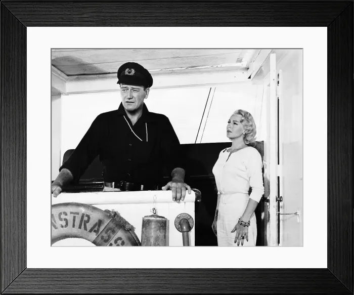 Framed Print : THE SEA CHASE, from left, John Wayne, Lana Turner, 1955 Framed Print : THE SEA CHASE, from left, John Wayne, Lana Turner, 1955