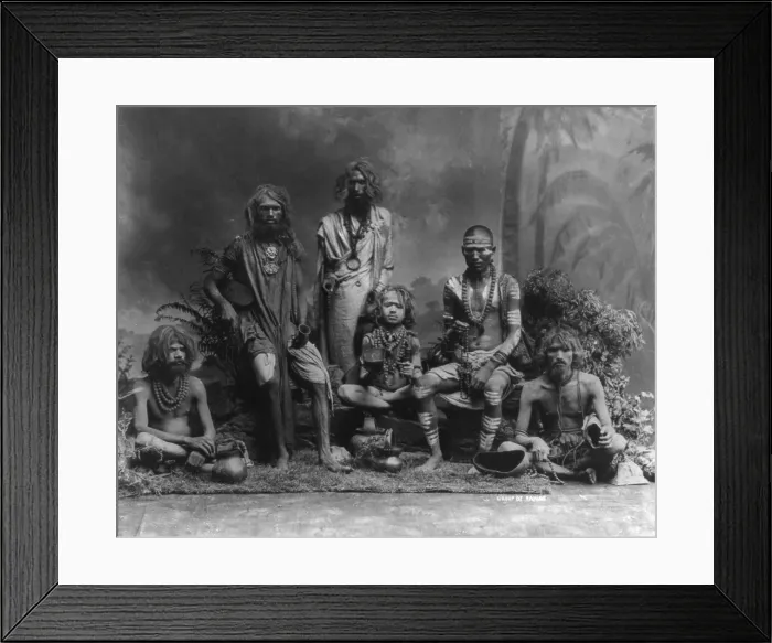 Framed Print : Group of fakirs, India, photograph, circa 1890-1900 Framed Print : Group of fakirs, India, photograph, circa 1890-1900