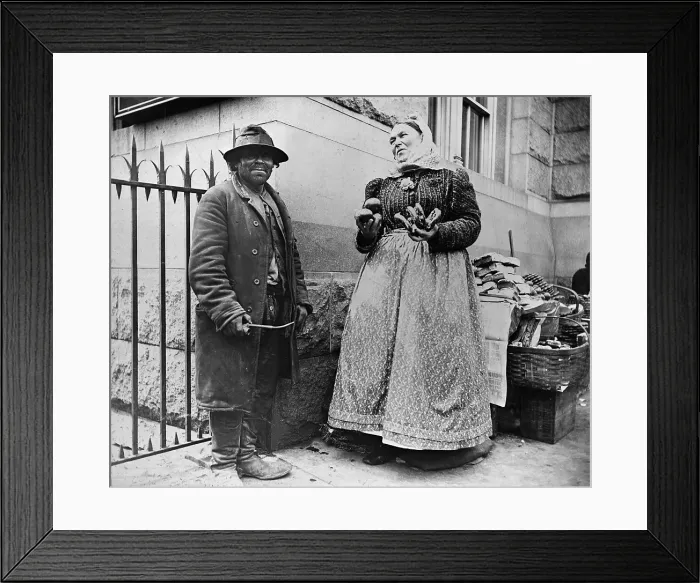 Framed Print : New York City, street types of New York City, pretzel vendor, photograph by Elizabeth Alice Aesten, 1896 Framed Print : New York City, street types of New York City, pretzel vendor, photograph by Elizabeth Alice Aesten, 1896