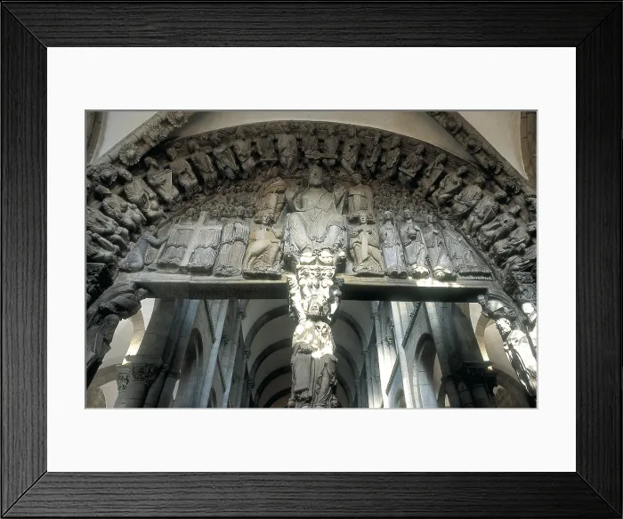 Framed Print : MATEOMaestro (1161-1217). Santiago de Compostela Cathedral. Portico da Gloria. 1168-1188. SPAIN. GALICIA. LA CORUNA. Santiago de Compostela. Cathedral of Santiago de Compostela
